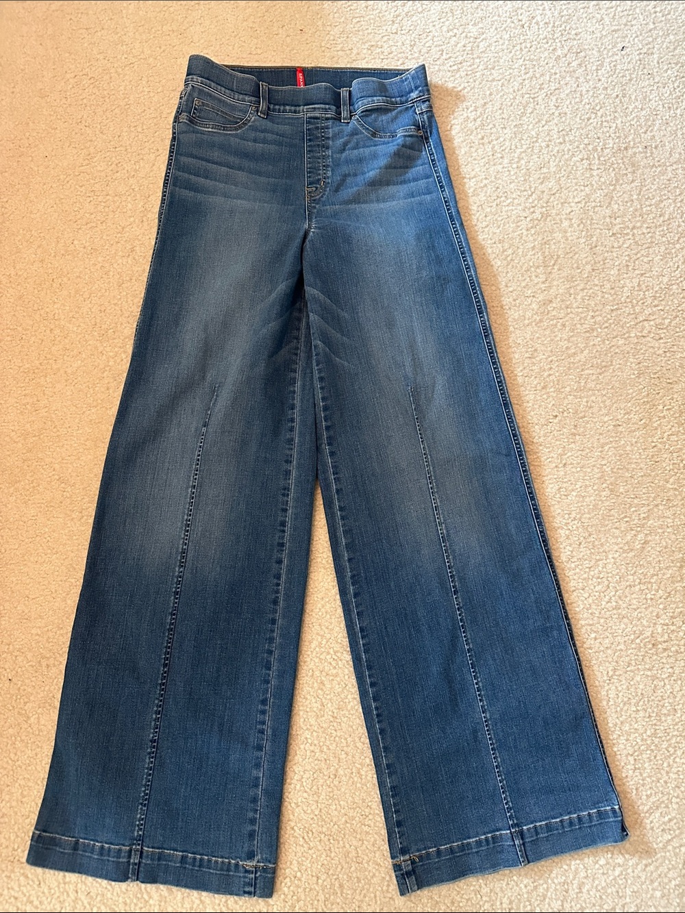 Spanx Wide Leg Women's Jeans in Medium Blue